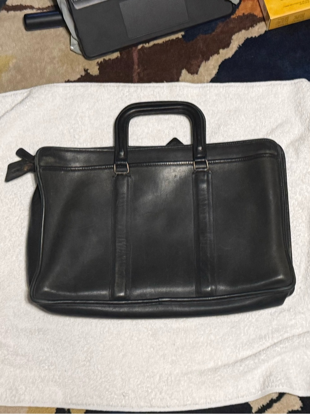 Vintage Coach Black Soft Leather Men’s Briefcase/Business/Laptop Tote